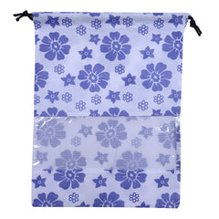 Kuber Industries Flower Design 12 Piece Non Woven Travel Shoe Cover, String Bag Organizer, Royal Blue - CTMTC039499