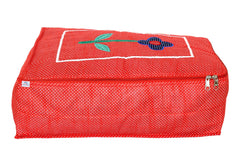 Heart Home Dot Printed Petticoat Cover Bag/Wardrobe Organiser/Storage Bag/Bags for Cloths (Set of 2,Red)