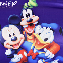 Kuber Industries Disney Team Mickey Print Silk Special Long Crush Bolster Cover- Set of 2, Royal Blue-KUBMART0140