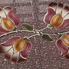 Kuber Industries Floral Cotton 4 Seater Center Table Cover - Brown