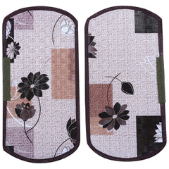 Kuber Industries Fruit Basket Design 3 Pieces PVC Fridge Mats,Flower Design 2 Piece Handle Cover and 1 Piece Fridge Top Cover (Brown) - CTKTC039854