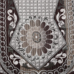 Kuber Industries Cotton Floral Design 5 Seater Sofa Cover Set (Brown, Standard, CTKTC029690) - 6 Pieces