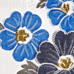 Kuber Industries Flower 6 Piece Cotton Sofa Cover Set - Blue