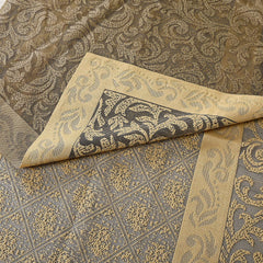 Kuber Industries Leaf Design Cotton Table Cover for Denter Table and 4 Seater Center Table(Gold)-KUBMART15502, Standard Pack of 1