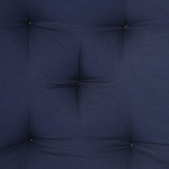 Heart Home 2 Pieces Cotton Decorative Fabric Chairpad/Back Support/Seat Cushion and Handmade Quilting, 14" x 14" Inch (Navy Blue) HEART926
