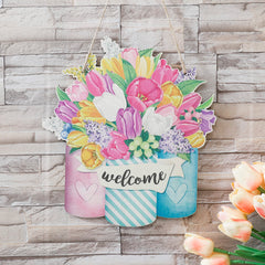 Kuber industries Door Decor Panel|Wall Hanging Wooden Frame Board|Decorative Items for Living Room, Bedroom, Entrance (Multi)