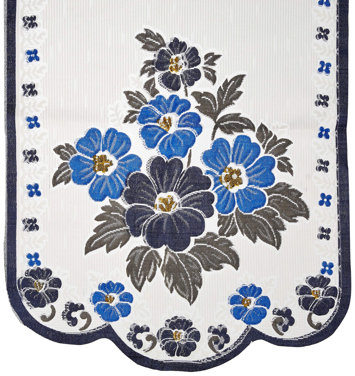 Kuber Industries Flower 6 Piece Cotton Sofa Cover Set - Blue