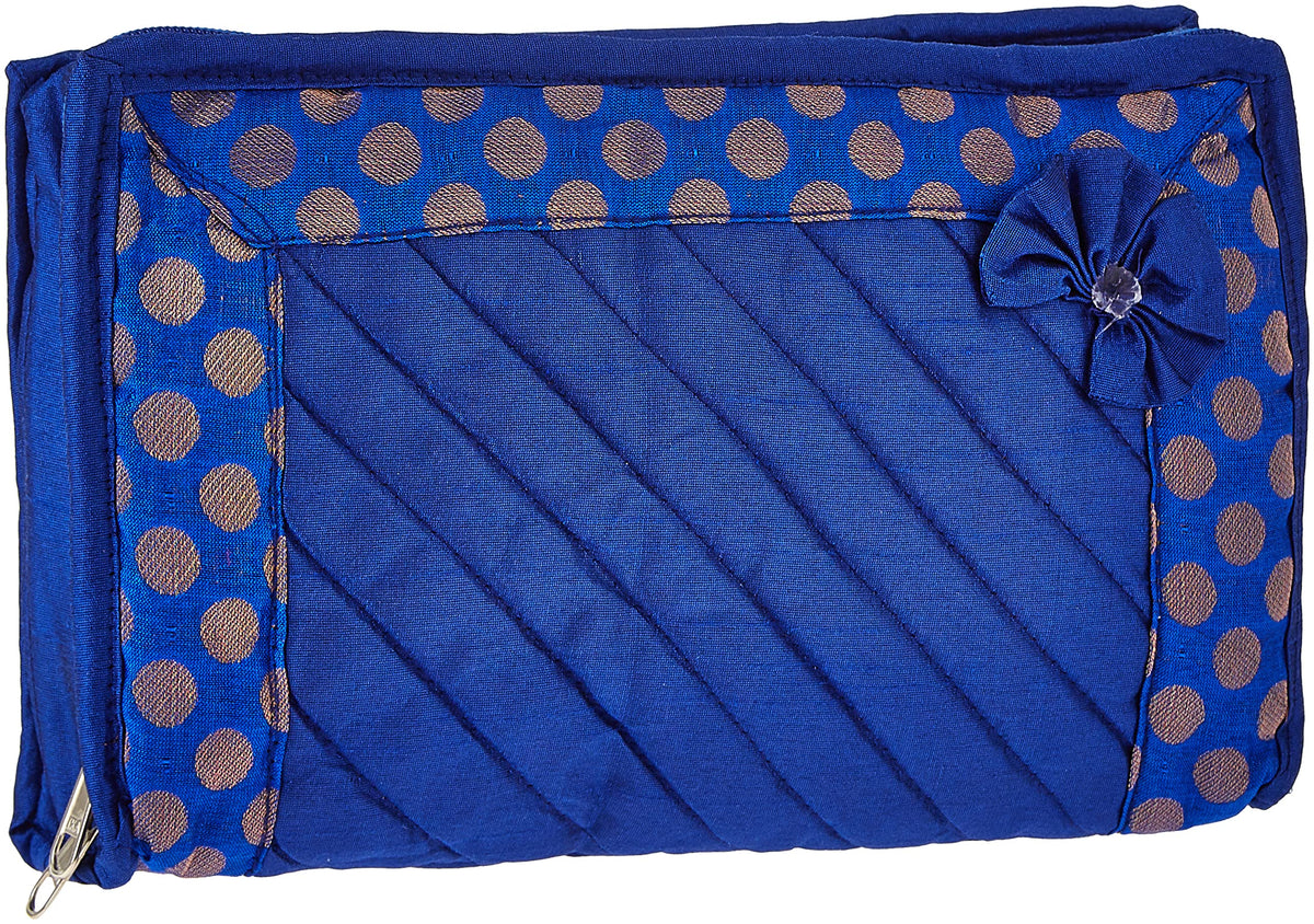 Kuber Industries Designer Cotton Jewellery Kit, Blue