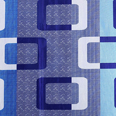 Kuber Industries Square Print 2 Pieces Patio Sliding Door Curtain -Keep Warm Draperies, Sliding Glass Door Drapes, 7 Feet (Blue)-KUBMART11296