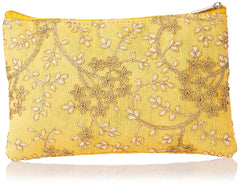 Kuber Industries Embroidery Women Hand Purse Wallet For Party, Wedding, Dating (Yellow) (HS39KUBMART022024) Rectangular